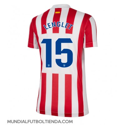 Camiseta Atletico Madrid Clement Lenglet #15 Primera Equipación Replica 2025-26 para mujer mangas cortas Camiseta Atletico Madrid Clement Lenglet #15 Primera Equipación Replica 2025-26 para mujer mangas cortas